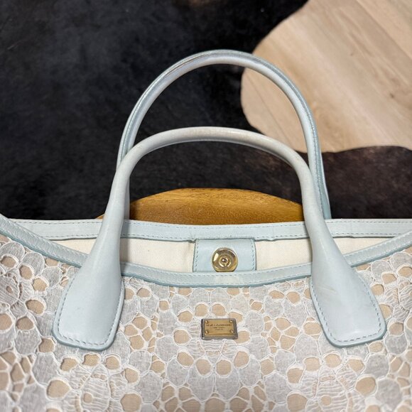 Baby Blue Lace Dolce and Gabbana Handbag - Picture 10 of 10
